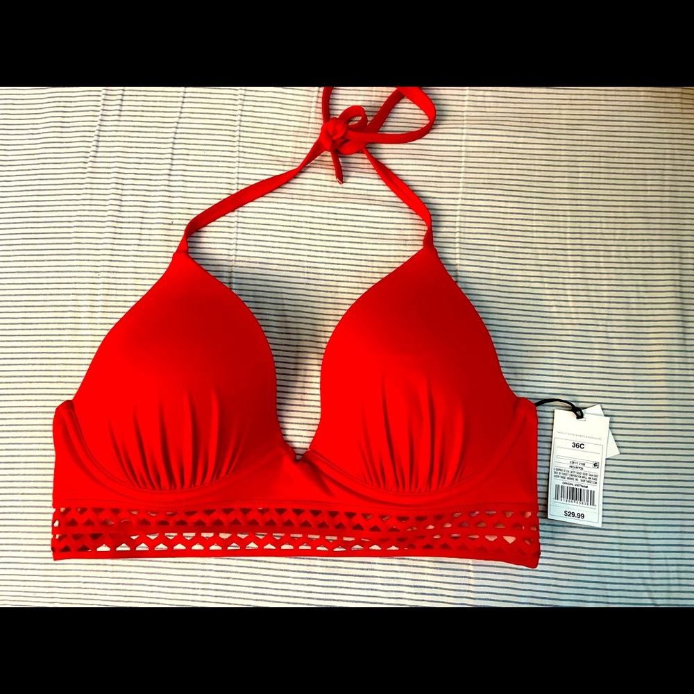 Sexy Bikini Top Red Swimsuit 36C